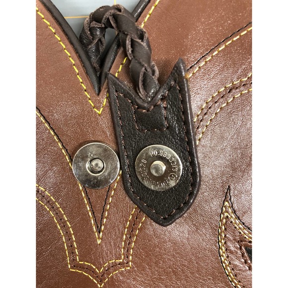Cowgirl Montana Silversmiths Leather Cowgirl Boot Purse With FRINGE - Picture 7 of 10
